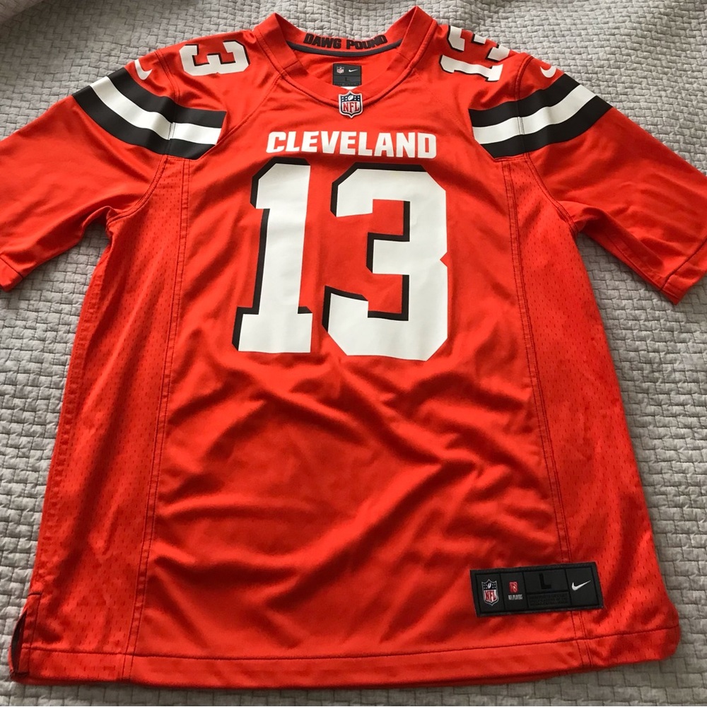 Odell Beckham, Jr. Cleveland Browns On Field Orange Nike Jersey Size Large